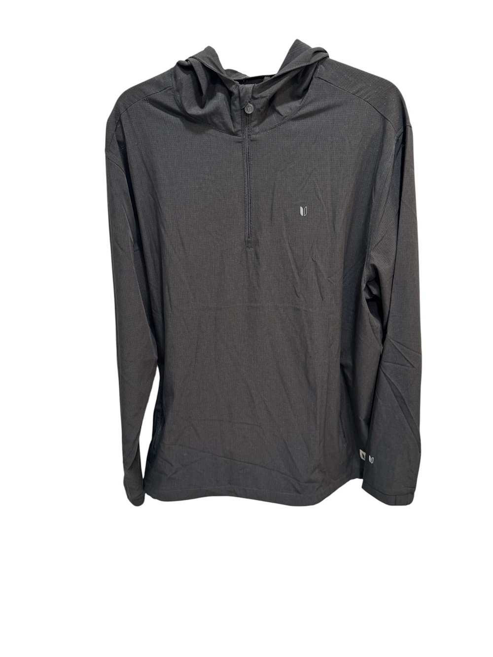 LINKSOUL Mens Boardwalker AC Hooded Quarter Zip Pullover Windbreaker Gray Size L